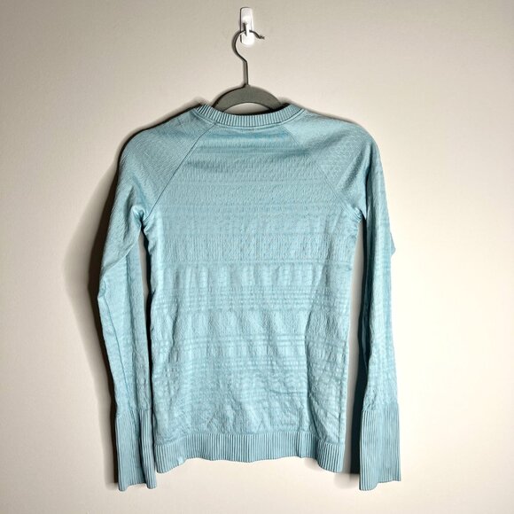 Lululemon Swiftly Tech Long Sleeve Outdoor Running Top Heathered Blue Moon Sz S - Picture 3 of 5
